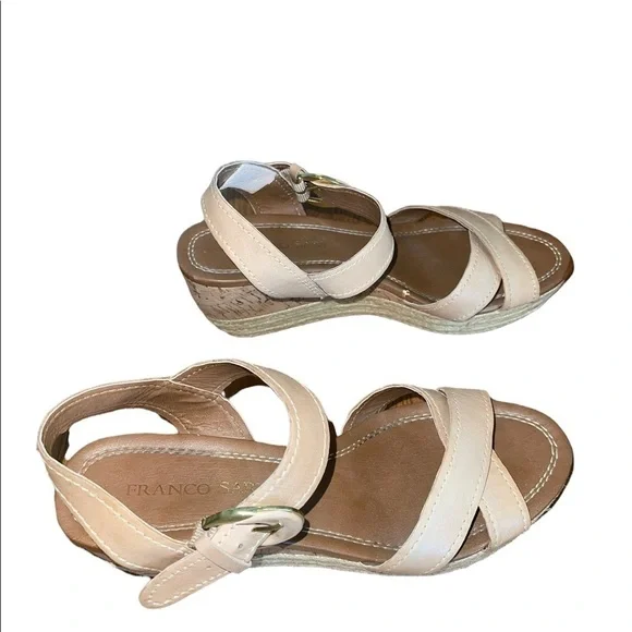 Franco Sarto Wedge Espadrilles. Tan color Size 8 1/2 M - Picture 9 of 13